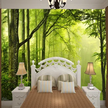 3D vlastné zelený les lesy tapety krajiny office tapeta témy hotel čajovni reštaurácia obývacia izba, spálňa pozadí