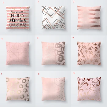 Nové Ružové Tropické listy Geometrické Vankúš Modernej Nordic Jednoduché Pillowcover Dekoratívne Gauč Hodiť obliečky na Vankúše 45*45 cm