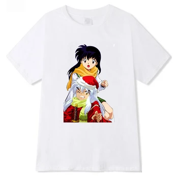 Japonský Inuyasha Punk Cartoon Yashahime Tlačené-Krátke rukávy Žena Bežné Veľké Veľkosti Voľné Pár Zábavné Topy Vintage T-shirt