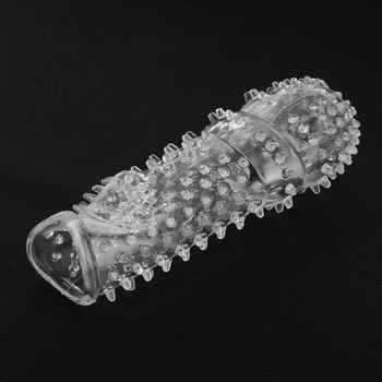 Mužskú sexuálnu hračku, rebrovaný oneskorené predčasnej ejakulácie špicatý penis pokrýva stimulátor G-bod