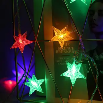 Taoup 2m Teplá Biela Pentagram Star LED Svetlo, Svadobné Dekor Príslušenstvo LED Light Decor pre Domáce Romantické Kvety Svetlo pre Domáce