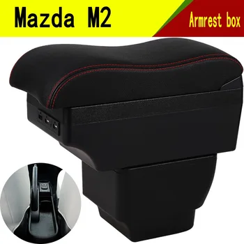 Pre Mazda M2 opierkou box USB Nabíjanie zvýšiť dvojvrstvové centrálny sklad obsah držiak popolníka príslušenstvo