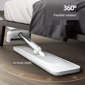 IGOODS Hands Free Squeeze Mopy S 8pcs Mikrovláknovú Handričku 360 Rotačnou Plochou Podlahy Mopom Pre Upratovanie Umývanie Podlahy Nástroje