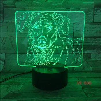 Buldog, Pudel Jack Russell Teriér Rotvajler Dobermann 3D Vizuálne Ilúzie Lampa Deti Nočné Svetlo Psa Štýl Lampa AW-800