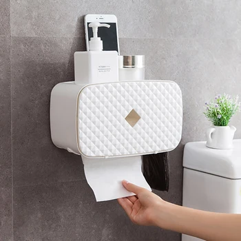 Plastové Toaletného Papiera Držiak Úložný Box Zásobník na Stenu Tkaniva pre Roll Prenosné Kúpeľňa Príslušenstvo Domova Bb50
