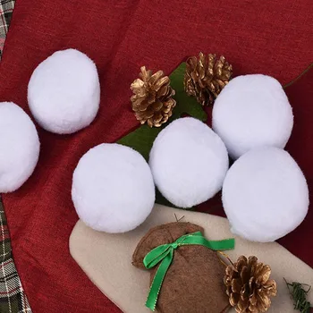 7,5 cm Christmas Snowball Krytý guľovačku A Handričkou Loptu Deti Tím Festivalu Darček Umelé Tkaniny Fleece snehová guľa