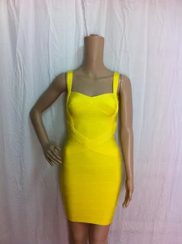 2020 nové módne letné žltá špagety popruh milú, sexy ženy, krátke rayon hl obväz šaty