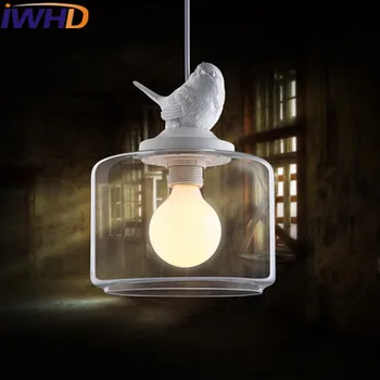 IWHD Moderné Závesné Led Svetlá Tvorivé vták Lampa Biela HangLamp Kuchynské Svietidlá Módne Živice Prívesok Svetlá Lampara