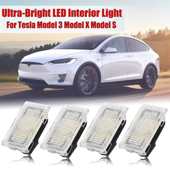 4 Ks Ultra-Svetlý Interiérové LED Svetlo na Čítanie Súprava Pre Tesla Model 3 Model X Model S