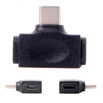 USB 3.1 Typ C Male Micro USB 2.0 & Lightning Žena Údajov Adaptér 2 v 1 pre Telefón & Tablet