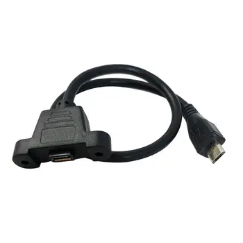 30/50 Micro USB USB2.0 Samec Samica Predlžovací Kábel s Panel Mount Diera