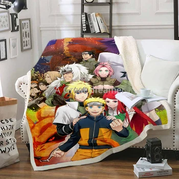 3D Anime Naruto Zábavný Charakter Deka Sherpa Deka na Posteľ domáci Textil, Tešiteľ posteľná bielizeň Sady Pre Deti A Dospelých