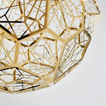 Wongshi Moderné Železa Metal Web Etch Nehrdzavejúcej Ocele s Príveskom, Svetlá Kolo Diamond Loptu Premietacie Prívesok Lampa pre dizajnér