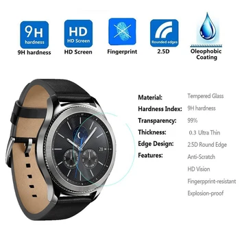 2 Pack Smartwatch Fólia Pre Samsung Výstroj S3 Frontier/Classic Screen Protector 9H 2.5 D Tvrdeného Skla Pre Výstroj Výstroj S2