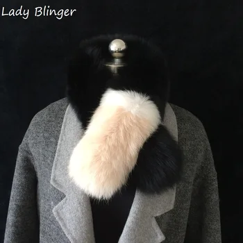 Lady Blinger skutočné fox kožušiny šatky farba krátke sladké roztomilý reálne fox kožušiny, šatky na krk kožušiny šál ženy zimné šatky