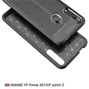 Pre Huawei P Smart Prípade Z Luxusné Litchi Strie Mäkké Silikónové Krytie Shockproof Prípade Huawei Y9 Prime 2019 Celé Telefónne Prípadoch