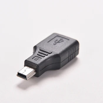 Čierna USB 2.0 Žena na Mini USB B 5 Pin Male Adaptér Converter Meniča 1PCS