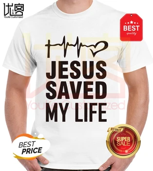 Ježiš Zachránil Môj Život T-Shirt Letné Tričká Mužov Fitness Ležérne Oblečenie Tričko