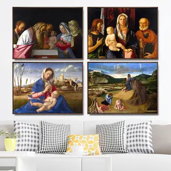 Domáce Dekorácie Umeleckých Obrazov Na Stenu Vzad Obývacia Izba Plagát, Tlač Na Plátne Obrazy Taliansko Giovanni Bellini Ježiša Krista