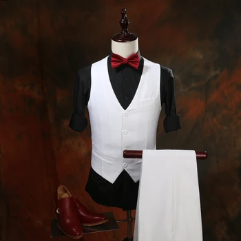 FOLOBE Kostým Mariage Homme Ternos Zásob Biela Slim Fit Obleky, Svadobné Tuxedos Svadobné Obleky Formálne Vyhovuje