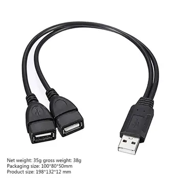 Dátové Káble, USB2.0 Mužskej Dual USB Ženské 30 cm Vysoká Rýchlosť High-kvalitné Prenosné Pohodlné Nabíjanie pomocou pripojenia USB Power Splitter Kábel