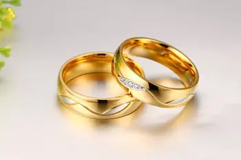 Romantické Svadobné Prstene Pre Milovníkov Čierneho Zlata Farba Titánové Ocele Pár Krúžky Pre Zapojenie Strana Šperky, Snubné Prstene