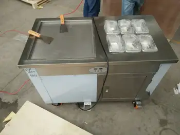 Led displej dvojité kompresory jednej panvici vyprážané zmrzlina studená doska strojov na zmrzlinu roll tvorby