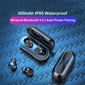 TWS Bezdrôtové Slúchadlá Nepremokavé Stereo Hudby Náhlavných súprav Bluetooth 5.0 Dotykové Ovládanie Slúchadiel 300mAh Plnenie Box pre Inteligentné Telefóny