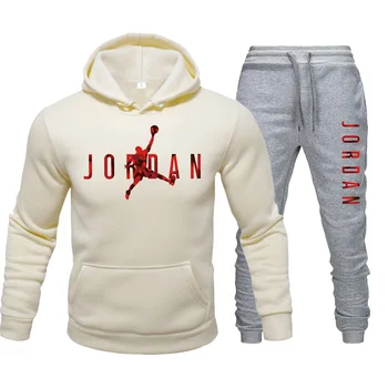 2020 zimné značky Jordan23 športové pánske oblek dlhým rukávom pulóver + jogging nohavice fitness beží oblečenie, športové oblečenie, muži