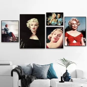Plátno Modulárny Obrázky HD Vytlačené Domáce Dekorácie Maľovanie Sexy Marilyn Monroe Wall Art Severskej Classic Plagát Na Obývacia Izba