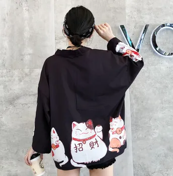 2 farby leta streetwear kaprov digitálna tlač voľné ochranu pred slnkom oblečenie kimono cardigan slnko tričko ženy, vrchné oblečenie (B1846)