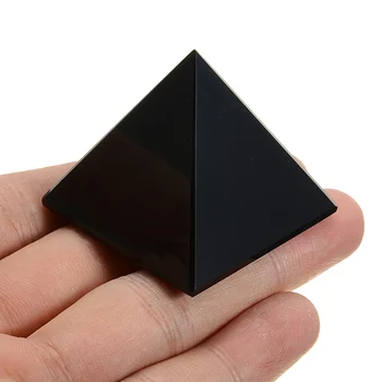 1pc Prírodné Reiki Energie, Čierny Obsidián Pyramídy Crystal Ochranné Liečenie Domova Krásne Lesklé Povrchu Kameňov