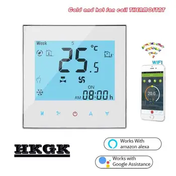 2PIPE Dotykový displej, WIFI, termostat regulátor teploty pre fan coil jednotky 24VAC,AC95~240V