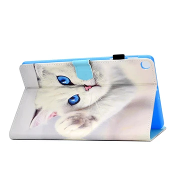 Kryt Pre Samsung Tab 10.1 2019 Kreslených Mačka Kožené Fundas obal Pre Samsung Galaxy Tab 10.1 palcový 2019 T510 T515 Vzťahuje na Prípady