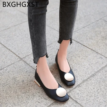 Nízky podpätok topánky móda ženy kožené topánky 2020 kórejský štýl ženy Pohodlné sklzu na topánky pre ženy zapatos mujer bežné buty