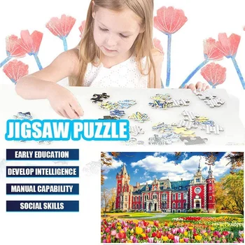 1000 Kus Skladačky Puzzle Pre Dospelých, Deti Skladačka lectual Vzdelávacie Hra, Ťažké a Výzva/Kvet Hrad