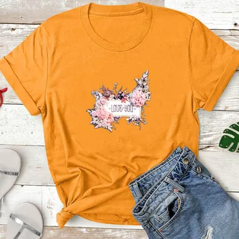 Milujem Ťa, Tričko Print T Shirt Ženy Krátky Rukáv O Krk Voľné Tričko Ženy 2020 Lete Ženy Tee Tričko Femme Topy Camisetas Mujer
