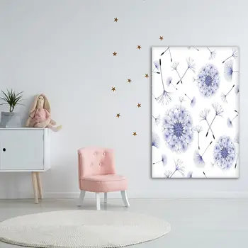 Gobelín Lietania Púpava Kvety a Semená vo Vzduchu Elegantný Moderný Dizajn, Umenie Modrá Biele