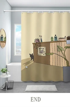 Kreslených mačka sprchový záves oblasť sprchovací kút sprchový záves nepremokavé tieni wc záves dverí záves domáce dekorácie opony