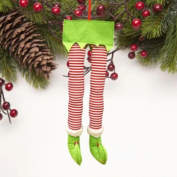 Novinka Vianočné Santa Elf Nohy Zábavné Plyšové Plnené Nohy s Obuv Vianočný Strom Dvere Auta Ornament Dekorácie