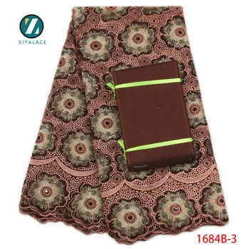 Africké Suché Textílie, Čipky Swiss Voile Vysokú Kvalitu Výšivky Bavlnená Tkanina Ženy Voile Švajčiarskej Čipky Textílie S Aso Oke PGC1684B-1