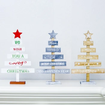 2019 Veselé Vianoce Strom Dekorácie Vianočné Hviezdy Ploche Ornamants Vianočné Drevené Docoration Nové Rokov Party Decor