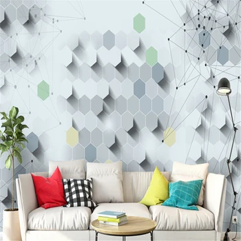 3D Photo Vlastnú Tapetu Hexagon Jednoduché Nordic Umenie nástennú maľbu, Tapety, Obývacia Izba, Spálňa Stenu Papiere Domova Stenu Papier