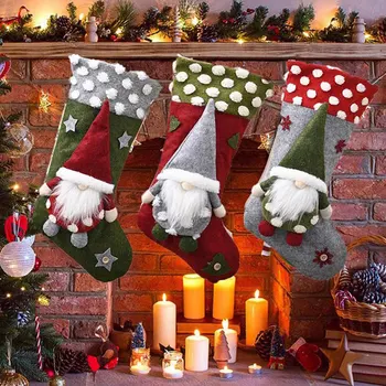 Noel Vianočné Dekorácie pre Domov Ponožky Vianočný Strom Decor Nový Rok Vianočná Pančucha Vrece Vianočný Darček Cukríky Tašky