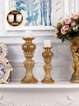 Európy Vintage Gold Luxusné svietniky Romantická Svadba, Kreatívny Dizajn, Ozdoby Faroles Decoracion Domáce Dekorácie EC50ZT
