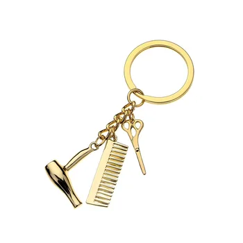 2020 Nové Módne Kaderníctvo Darček Kúzlo Keychain Šperky Retro Mini Nožnice Sušič Na Vlasy Hrebeňom Keychain Kreatívny Darček Hot
