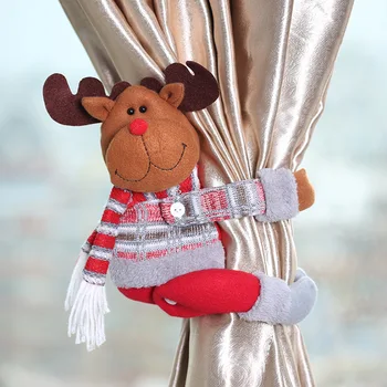Santa Claus Opony Pracky Dekorácie 2020 Vianočné Elk Opony Ornament Garland Nový Rok Slávnostné Dovolenku Domáce Dekorácie