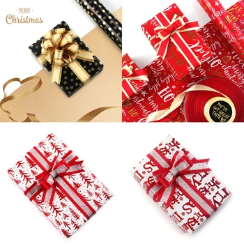 4 Listy Nepremokavé Vianočné Balenie Tissue Papiera DIY Darček Súčasnosti Box Balenie Zábal Party Dekorácie