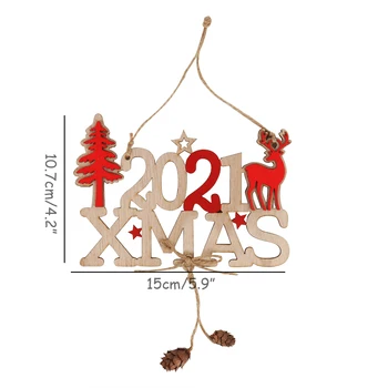 2021 Vianoce, Vianoce, Prívesky, Ozdoby Na Vianočný Stromček Pre Domáce Vianočné Drevené Ozdoby Elk Natal Santa Claus Deti Darček