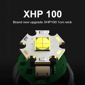 Super Jasné 300000 Lumen XHP100 Výkonné LED Baterka USB Nabíjacie taktické flash light Mini List Lampa XHP70 XHP50 Horák